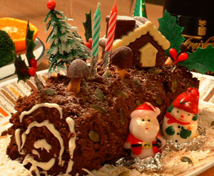 bánh buche noel, trang trí noel