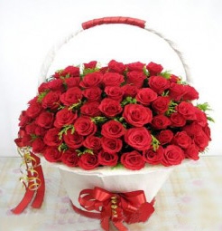 Giỏ hoa hồng đỏ - Mãi yêu